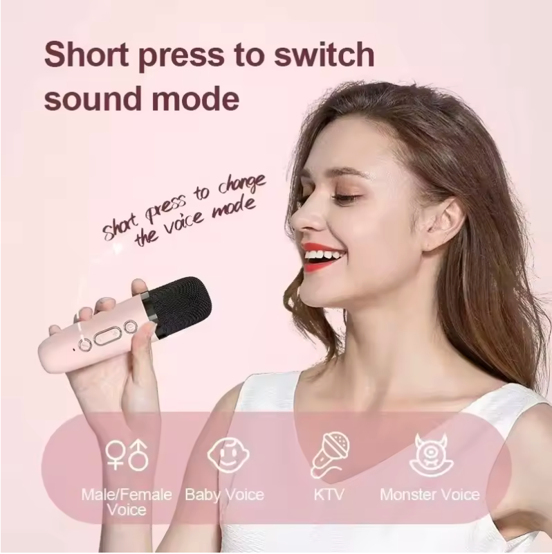 Cute Karaoke Wireless Speaker with Dual Microphones